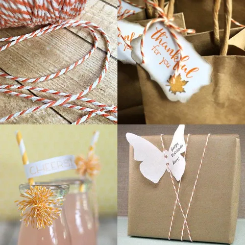 Miniatura 7 de Leecogo Cordel para panaderos, cordel de algodón naranja y negro, 656 pies, cordel de carnicero para envolver regalos de Halloween, manualidades