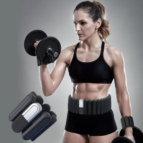 Miniatura 7 de Cinturón con peso ajustable de silicona para mujeres y hombres – Cinturón con peso para caminar y hacer ejercicio con pesas extraíbles – Gimnasio