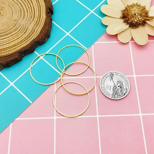 Miniatura 7 de Ximalun 100 aros de oro para aretes, 1.181 in, círculos redondos para hacer joyas