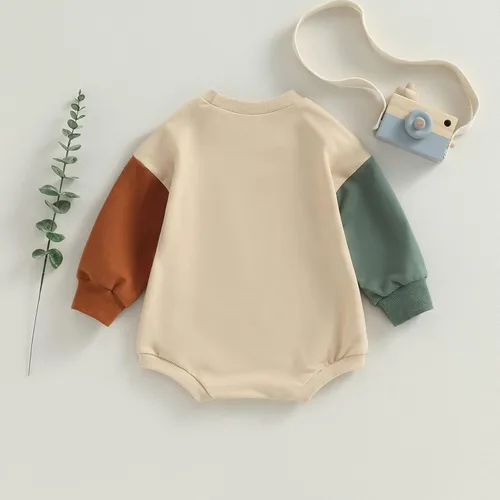 Miniatura 4 de AEEMCEM Sudadera de bloque de color para bebé niño y niña, mameluco de gran tamaño, suéter de burbujas de manga larga, con bolsillo