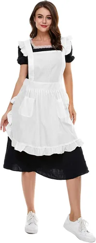 Miniatura 4 de Delantal retro ajustable con bolsillos, tamaño pequeño a grande para mujer de LilMents