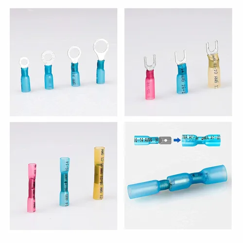 Miniatura 8 de Kuject Kit de 320 conectores de alambre termorretráctil, terminales eléctricos a prueba de agua, conectores de pala aislados para camiones marinos
