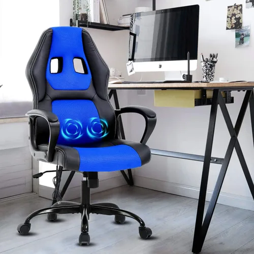 Miniatura 15 de Silla gamer para computadora PC, silla de oficina para adultos, adolescentes y niños, silla ergonómica de piel sintética con soporte lumbar