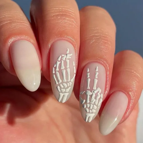 Miniatura 24 de Uñas postizas a presión de Halloween, uñas postizas cuadradas cortas con diseños de gato negro, acabado degradado brillante, cobertura completa
