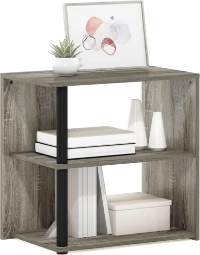 Miniatura 17 de Furinno SIMPLISTIC - Juego de 2 mesas auxiliares, mesa de 2 niveles, mesita de noche, mesita, mesa de luz, fácil montaje, para sala de estar, Roble