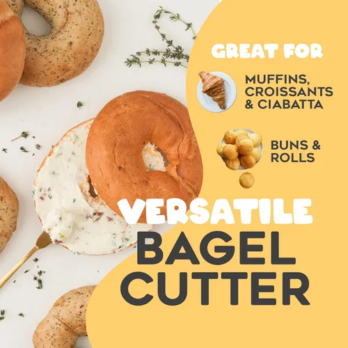 Miniatura 4 de Cortador de bagel, utensilios de cocina duraderos. Cortador de bagel con cuchillo para todos los tamaños de bagel, cortador de bagel apto