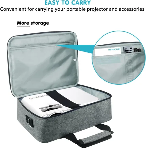 Miniatura 2 de Boczif Estuche para proyector, estuche de viaje portátil con compartimento para laptop y correa de hombro ajustable para mini proyector y accesorios
