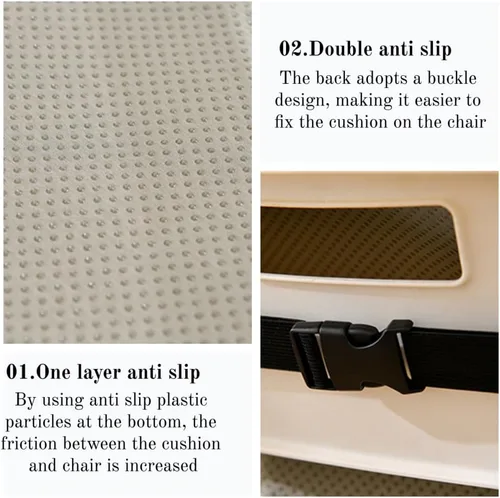 Miniatura 3 de Cojín para silla de escritorio con respaldo alto, almohadilla de asiento para silla de oficina con parte inferior antideslizante para oficina