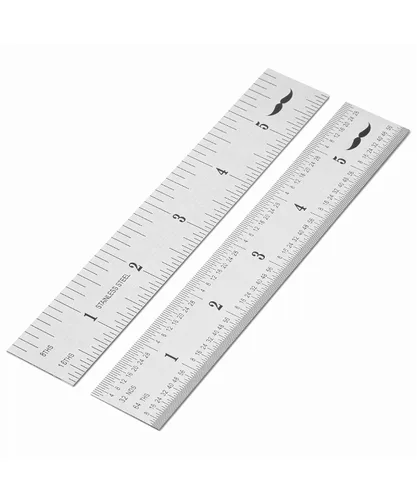 Mr. Pen - Regla de maquinista, 6 pulgadas, paquete de 2, acero inoxidable con graduaciones en pulgadas y mm, regla de precisión | Precision