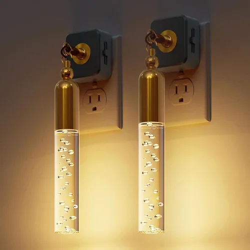 Miniatura 26 de Luces nocturnas que se enchufan a la pared, luz nocturna que cambia de color con enchufe giratorio, sensor de luz del atardecer al amanecer y brillo