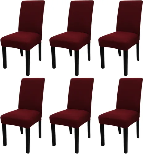 Miniatura 99 de JQinHome Juego de 8 fundas para sillas de comedor, fundas de alta elasticidad extraíbles y lavables, fundas protectoras de asiento para silla