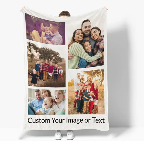 Miniatura 12 de Manta personalizada, mantas personalizadas con texto fotográfico, regalo divertido para amigos de mascotas, cumpleaños, Navidad Personalizado01