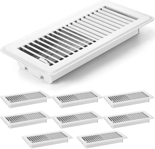Miniatura 14 de 4 cubiertas de ventilación de piso de 10'', rejillas de piso de servicio pesado, cubiertas de ventilación de calor de metal con acabado a prueba