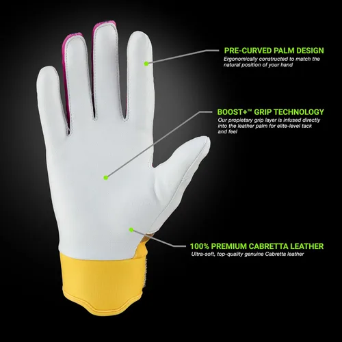Miniatura 3 de Grip Boost Loaded - Guantes de bateo de béisbol con piel Boost Plus, tallas para adultos y jóvenes Puesta de sol