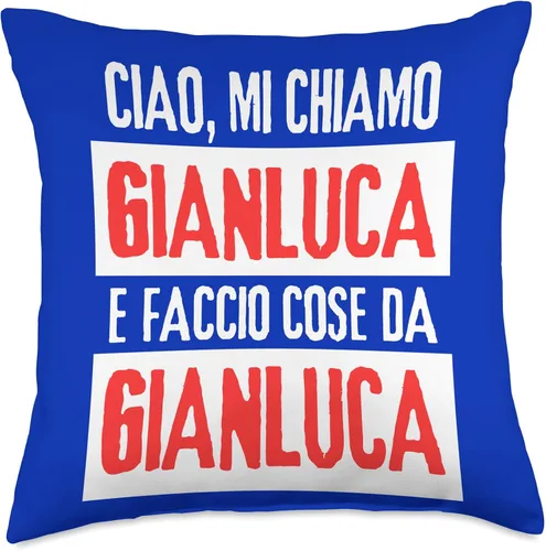 Miniatura 4 de Gianluca Idea Regalo Personalizzata con Nome Ciao Sono Faccio Cose Da Gianluca Personalizzato - Almohada personalizada, 16 x 16 pulgadas, multicolor