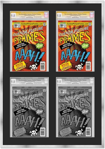 Miniatura 63 de Marco negro para cómics graduados Marco completo de cómics con paspartú de conservación negro y acrílico de grado UV Hecho para exhibir (6)