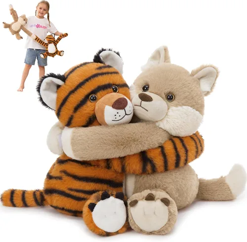 Miniatura 13 de MorisMos Dúo de Animales de Peluche de Leopardo, Congelables y Aptos para Microondas, Juguete de Leopardo de Brazos Largos para Abrazar, Almohadilla