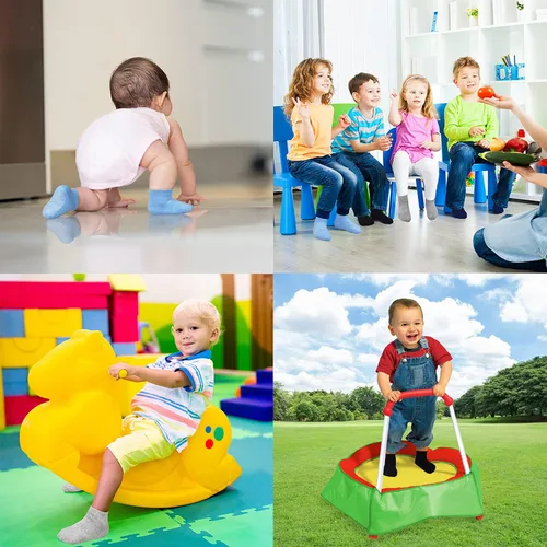 Miniatura 4 de GRPSKCOS Calcetines Antideslizantes para Bebés 12 Pares Calcetines Antideslizantes para Niños Pequeños de 0-7 Años Infantes Niños Pequeños Niños