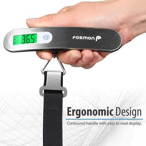 Miniatura 3 de Fosmon Báscula digital de equipaje (paquete de 2) con pantalla LCD digital, báscula de equipaje con capacidad de 110 libras, báscula portátil