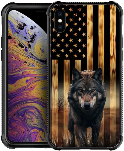 Miniatura 133 de DAIZAG Compatible con iPhone 13 Pro Max, Funda de TPU Protectora Anti-Arañazos Todo En Uno, Fundas para Hombre Mujer - Motivo de Madera Americana