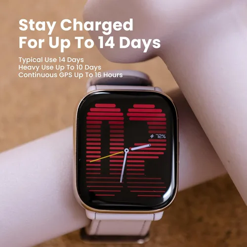 Miniatura 2 de Amazfit Active Reloj de 1.65 pulgadas, con IA de fitness y entrenador de sueño y GPS, compatible con Alexa, llamadas y música Bluetooth, batería: 14