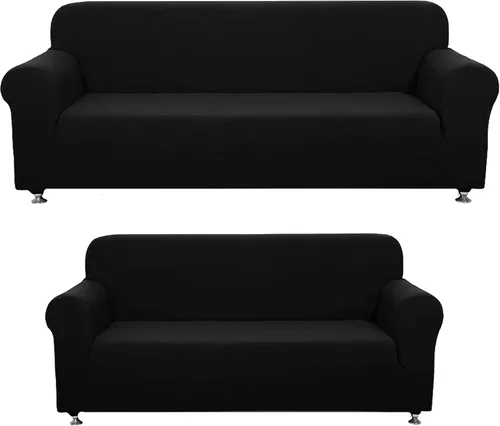 Miniatura 16 de Sapphire Home - Juego de 2 fundas para sofá, sofá de 2 plazas, ajuste elástico, sin arrugas, funda protectora para muebles para 3/2 cojines