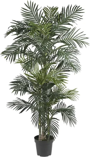 Miniatura 12 de Nearly Natural Palmera de caña dorada de 3 pies, árbol tropical artificial con fronds verdes realistas y tronco similar al bambú, incluye maceta