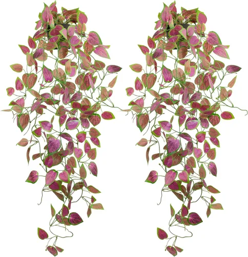 Miniatura 25 de LOYWREE Plantas Artificiales de 35.4 Pulgadas en Maceta Negra Plantas Colgantes Falsas Realistas en Maceta con Hiedra Artificial y Pothos - Ideal