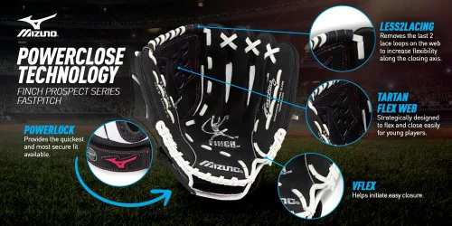 Miniatura 9 de Mizuno Prospect Finch Juvenil Tela Trident Blanco/Negro/Rosa