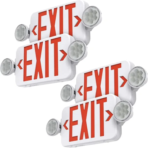 Señal de salida LED roja, luz de emergencia ajustable, dos cabezales, doble cara y luz de salida de batería de respaldo, contratista seleccionado,