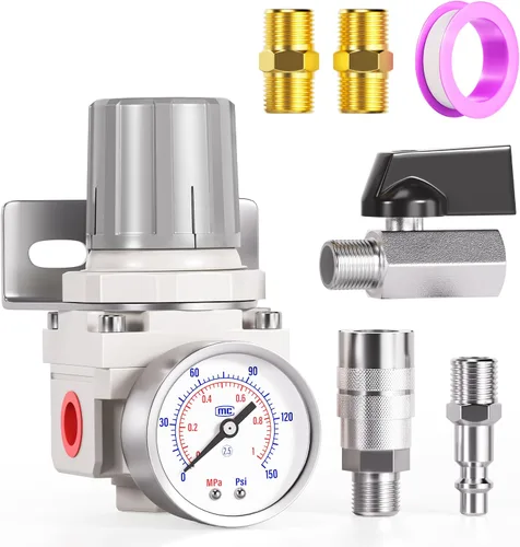 Miniatura 8 de TAILONZ PNEUMATIC Regulador de presión de los accesorios del compresor de aire del NPT del 1/2 pulgada para los sistemas de aire comprimido AR4000-04