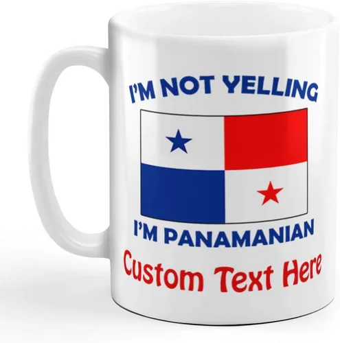 Miniatura 7 de Taza de té y café de cerámica con texto en inglés "I'M Not Yelling I Am Panamanian Panamanians Panameños", regalo para hombres y mujeres Solo diseño
