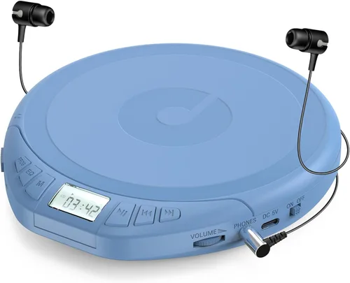 Miniatura 12 de Reproductor de CD Gueray: reproductor de CD portátil Dsicman: con auriculares para el coche con protección contra saltos y a prueba de golpes