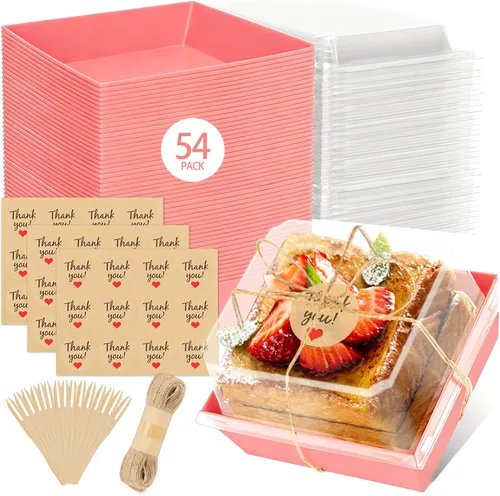 Miniatura 10 de Paquete de 54 Cajas Pequeñas para Charcutería con Tapas Transparentes, Caja de Embutidos de Papel Mini Para Llevar, Envase Desechable para Alimentos