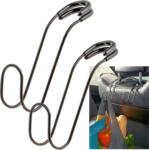 High Road Ganchos Irrompibles para Bolsas de Automóvil - Grandes, Ganchos de Metal Sólido para Asiento de Automóvil para Bolso, Mochila, Abrigos,