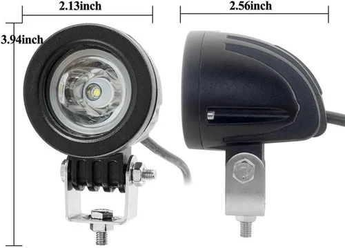 Miniatura 2 de 2 unids 10 W mini motocicleta niebla conducción luces LED Spot Beam POD trabajo lámpara auxiliar Offroad camión Dirt Bike 12V 24V (10W)
