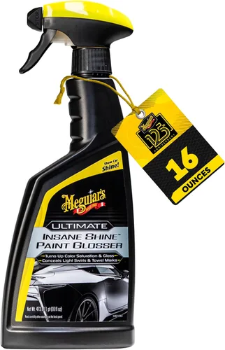 Meguiar's Ultimate Insane Shine - Brillo de pintura, fácil de usar en aerosol y limpiar el producto para minimizar los remolinos y mejorar la