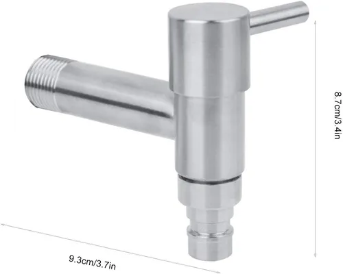 Miniatura 9 de Fdit Grifo para fregadero, lavadora de acero inoxidable de G1/2 pulgadas, grifo de agua montado en la pared, fregona para piscina, grifo frío