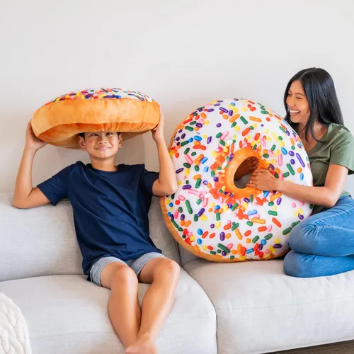 Miniatura 5 de Much Comfort Almohada Decorativa de Dona 3D con Chispitas de 31" - Hecha con Tela Súper Suave y Ultra Premium - Lindo, Cómodo, Cojín de Felpa