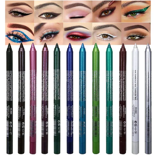 Miniatura 7 de Kaely Lápiz Delineador de Ojos en Gel para Mujeres, Delineador de Ojos Negro Natural Impermeable a Prueba de Manchas con Sacapuntas, Delineadores