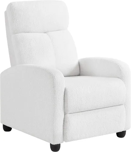 Miniatura 25 de Yaheetech Silla reclinable de pana para sofá individual, asiento de cine en casa, silla reclinable moderna ajustable para sala de estar, dormitorio