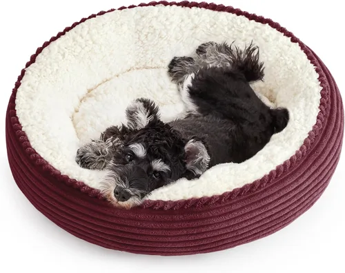 Miniatura 10 de Love's cabin Cama redonda acolchada para gatos y perros, cama para mascotas de 20 pulgadas para gatos o perros pequeños, parte inferior Violeta