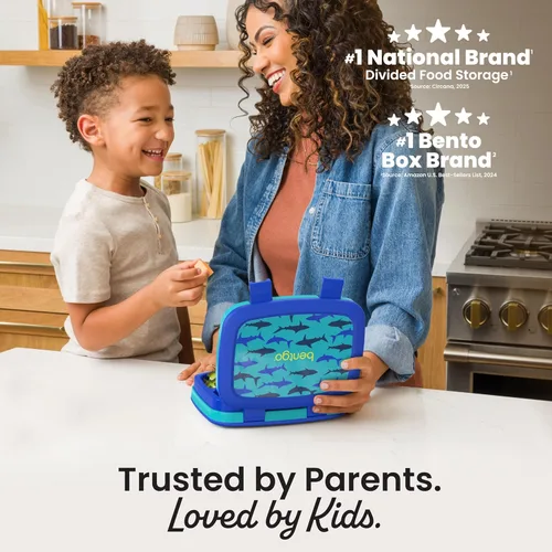 Miniatura 2 de Bentgo Kids Prints - Lonchera para niños, a prueba de derrames, con 5 compartimentos, estilo bento, tamaño de porciones ideales para edades de 3 a 7