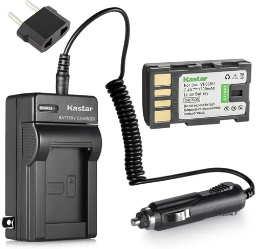 Kastar Kit de batería y cargador para videocámara JVC Everio GZ-MG330, GZ-MG330AU, GZ-MG330RU, GZ-MG330HU HD Camcorder y JVC BN-VF808 BN-VF815