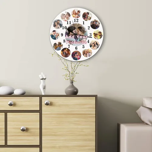 Miniatura 5 de Qingxily Reloj personalizado con imagen, relojes personalizados para paredes, reloj con foto personalizado, regalo para el día de San Valentín, día