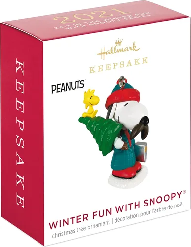 Miniatura 3 de Hallmark Keepsake Adorno de Navidad en miniatura de 1.26 pulgadas 2021, diversión de invierno de cacahuetes con Snoopy, mini