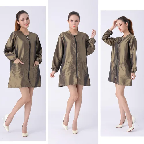 Miniatura 3 de Chaqueta unisex profesional para estilista, uniforme de cosmetología, cremallera, capa de peluquería, ropa de trabajo, peluquería, belleza, spa