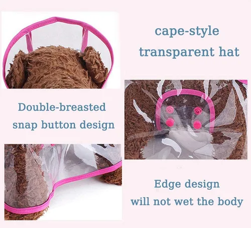 Miniatura 4 de Impermeable para mascotas, impermeable para perros pequeños, abrigo impermeable para cachorros, ropa impermeable transparente para perros pequeños
