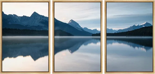 Miniatura 125 de NWT Lienzo enmarcado para pared, juego de arte en acuarela pastel, bosque de montaña oscura, naturaleza silvestre, ilustraciones de arte moderno