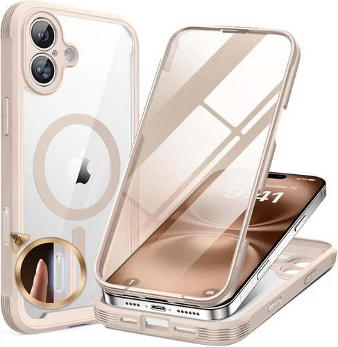 Miniatura 256 de Miracase Funda para iPhone 13 de 6.1 pulgadas, [sin burbujas] funda de teléfono de cuerpo completo con pantalla de vidrio completa integrada, sin